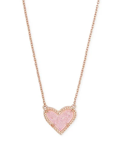 Ari Heart Pendant Necklace in Rose Gold