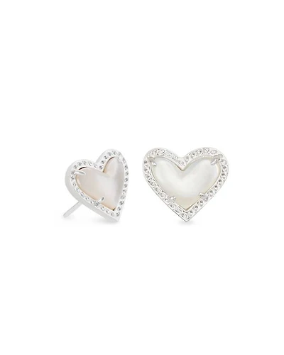 Ari Heart Stud Earrings Silver