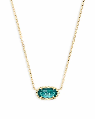 Elisa Gold Pendant Necklace London Blue Glass