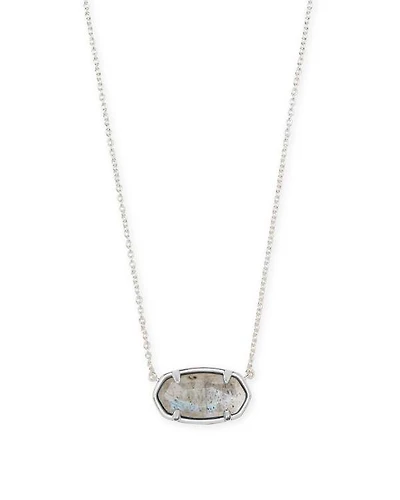 Elisa Sterling Silver Pendant Necklace Platinum Drusy