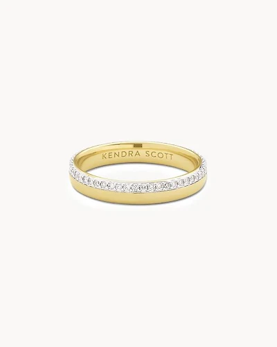 Whitney 14k Gold Band Ring White Diamond