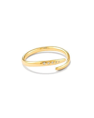 Micah Sterling Silver Band Ring in White Diamond
