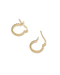 Beaded 13mm Huggie Earrings Sterling Silver