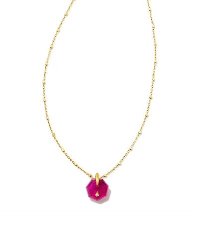 Anna Kate 18k Gold Vermeil Pendant Necklace Pink Quartzite