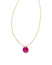 Anna Kate 18k Gold Vermeil Pendant Necklace Pink Quartzite