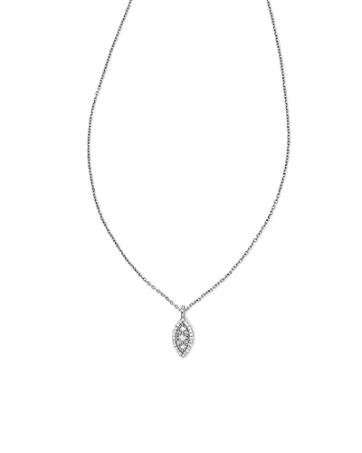 0.15 ct Vivianne 14k White Gold Pendant Necklace in White Diamond