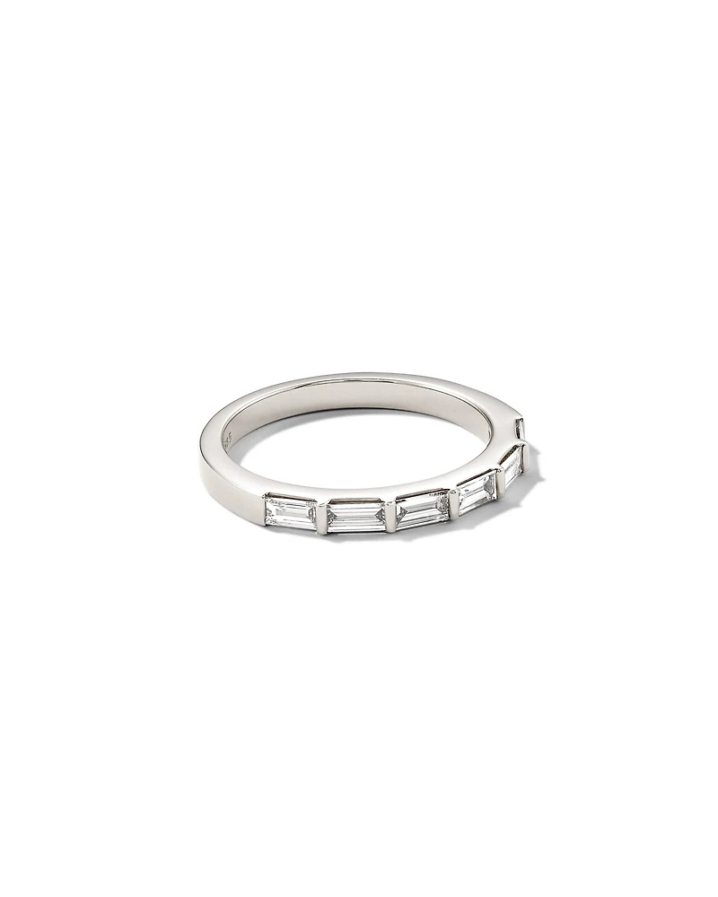 0.57 ct Isabella 14k White Gold Half Eternity Band Ring Diamond
