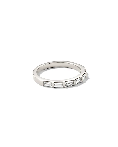 0.57 ct Isabella 14k White Gold Half Eternity Band Ring Diamond