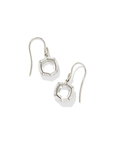 Davis Sterling Silver Luxe Drop Earrings in White Sapphire