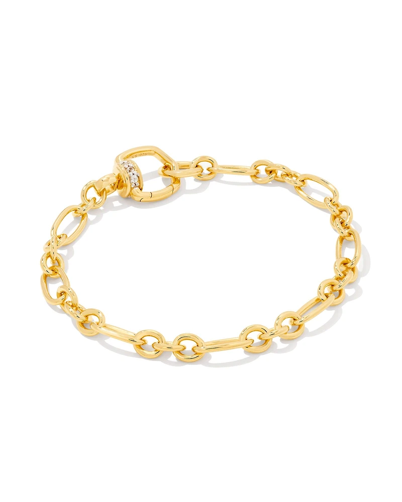Josephine 18k Gold Vermeil Chain Bracelet White Sapphire