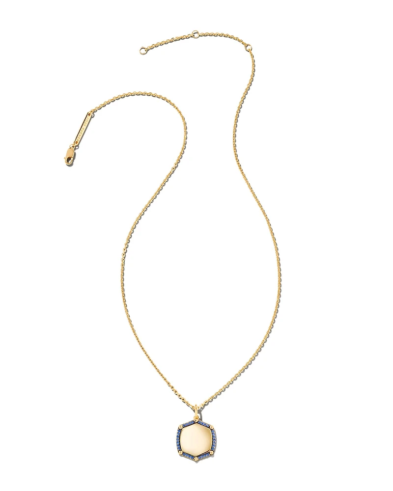 Davis 18k Gold Vermeil Luxe Charm Necklace in White Sapphire