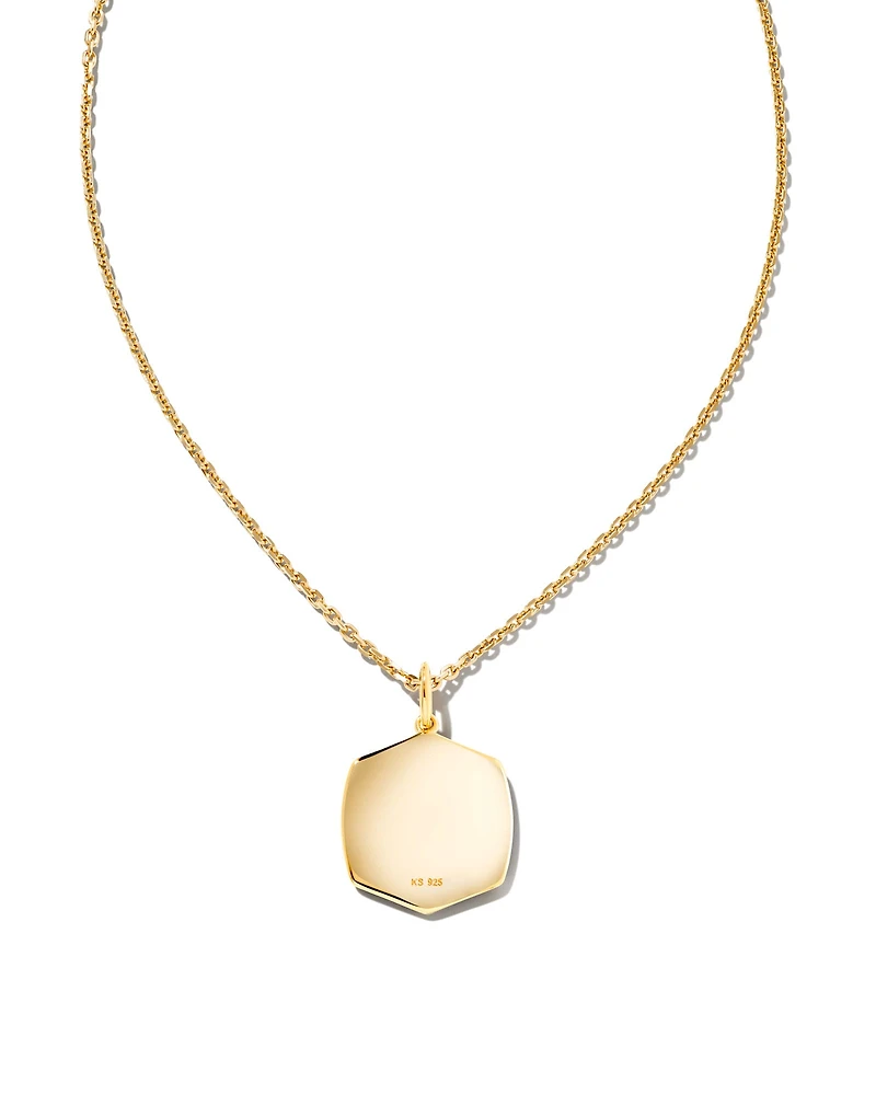 Davis 18k Gold Vermeil Luxe Charm Necklace in White Sapphire