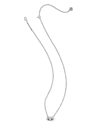 Bailey Silver Pave Short Pendant Necklace in White CZ