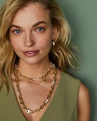Bailey Gold Pave Convertible Statement Necklace in White CZ