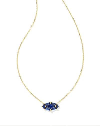 Lindy Rae Elisa Gold Short Pendant Necklace in Crystal