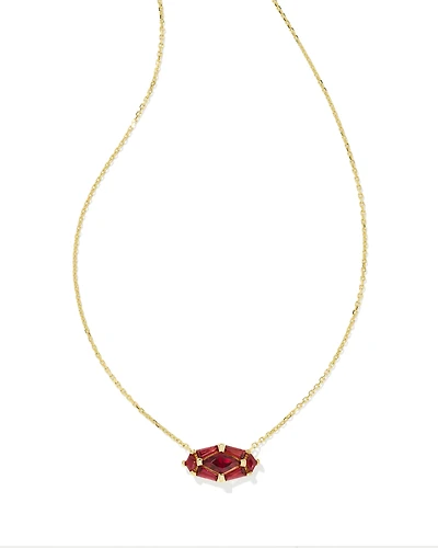 Lindy Rae Elisa Gold Short Pendant Necklace in Red Crystal