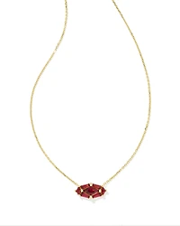 Lindy Rae Elisa Gold Short Pendant Necklace in Red Crystal