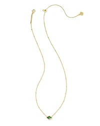 Mini Abbie Gold Satellite Short Pendant Necklace in Green Illusion