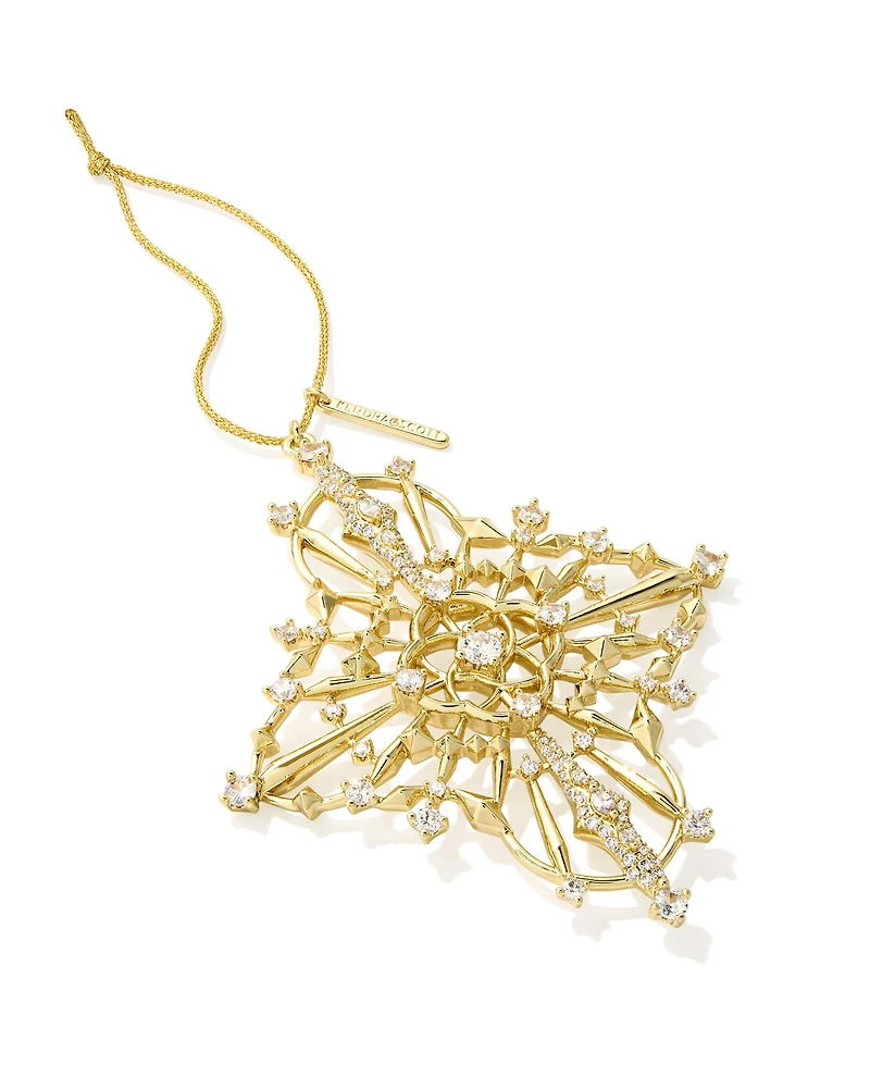 Rosalie Gold Ornament in White
