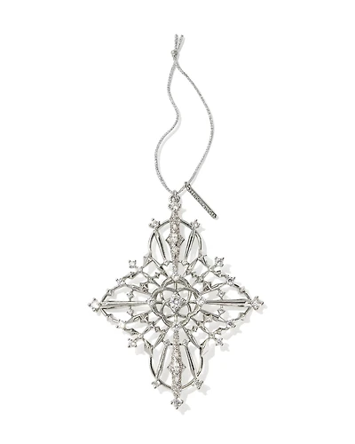 Rosalie Silver Ornament in White