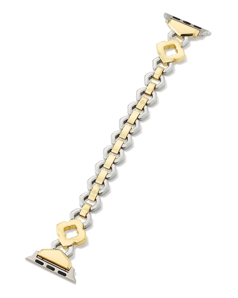 Medallion Watch Band in Two Tone Stainless Steel