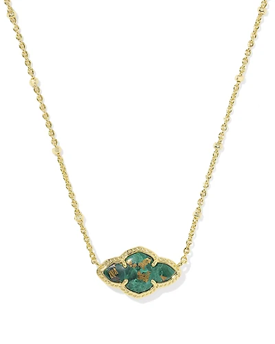 Abbie Gold Pendant Necklace Rose Quartz