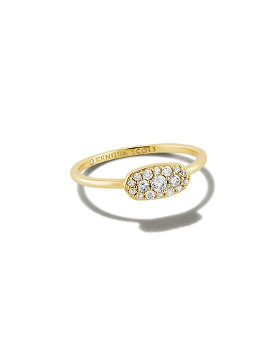 Grayson Gold Band Ring White CZ