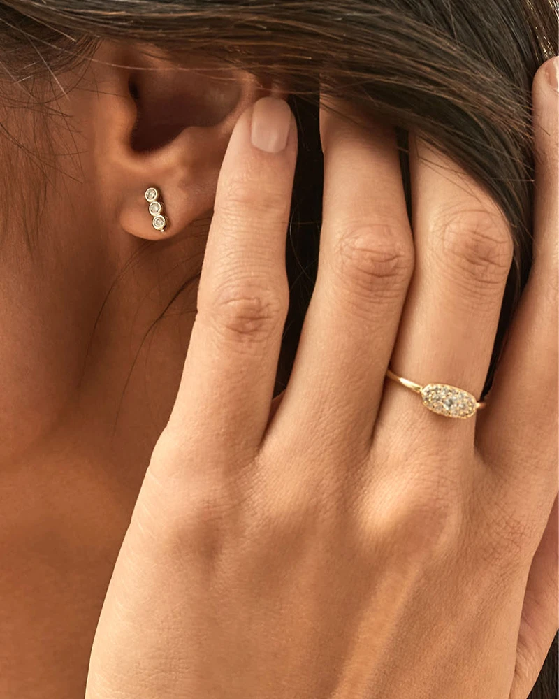 Grayson Gold Band Ring White CZ