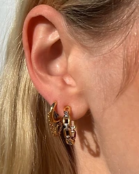 Wren Hoop Earrings in Mixed Metal