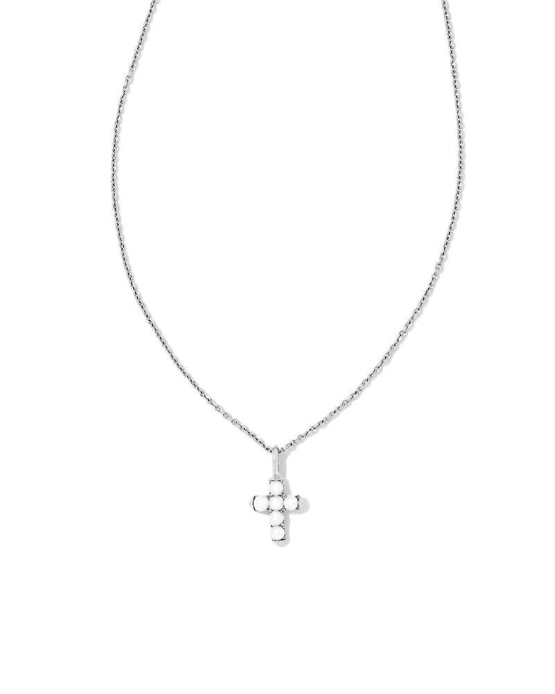 Pearl 14k Yellow Gold Cross Pendant Necklace Freshwater Cultured