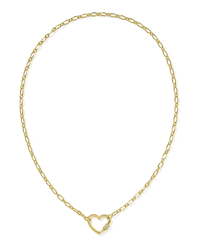 Bristol 18k Gold Vermeil Heart Pendant Necklace White Topaz