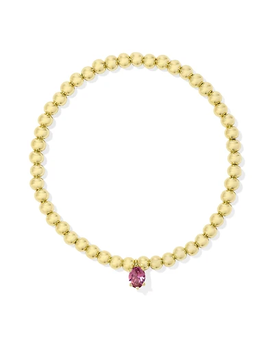 Cailin Gold Stretch Bracelet in Pink Crystal