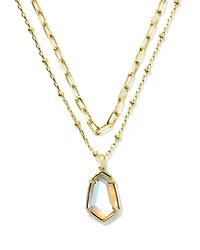 Alexandria Gold Satellite Multi Strand Necklace in Dichroic Glass