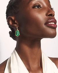 Alexandria Gold Drop Earrings in Glass
