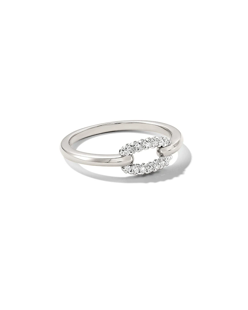 0.15 ct Elisa 14k Yellow Gold Interlocking Band Ring White Diamond