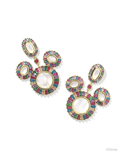 Disney | Kendra Scott Gold Mickey Mouse Crystal Frame Statement Earrings in Mix