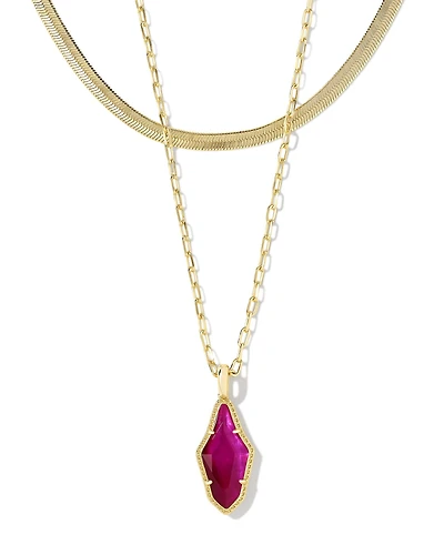 Evelyn Gold Multi Strand Necklace in Rock Crystal Dichroic