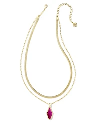 Evelyn Gold Multi Strand Necklace in Rock Crystal Dichroic