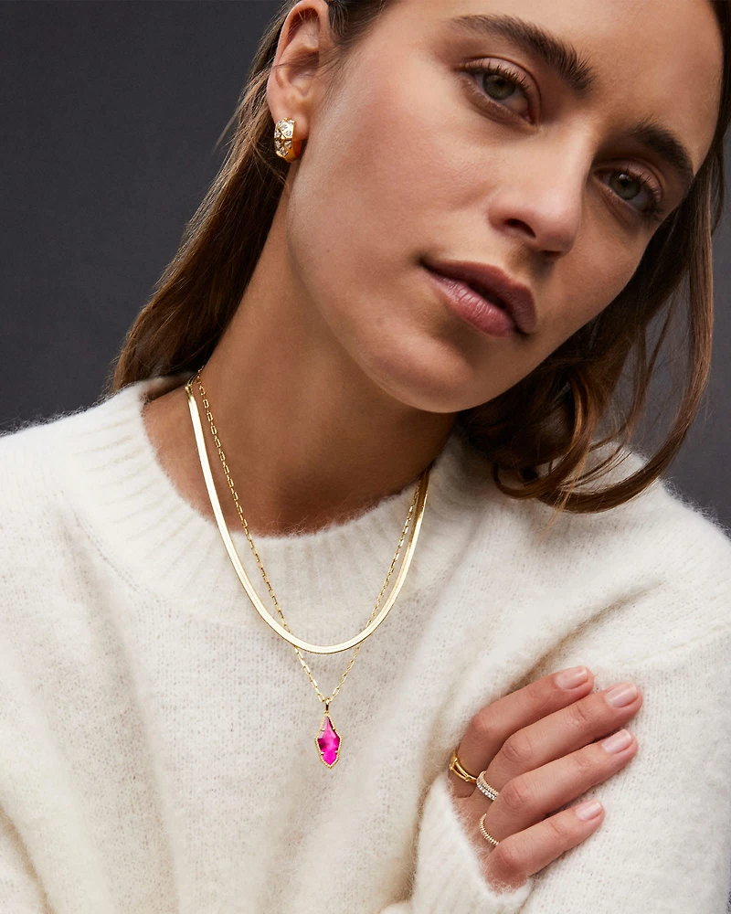 Evelyn Gold Multi Strand Necklace in Rock Crystal Dichroic