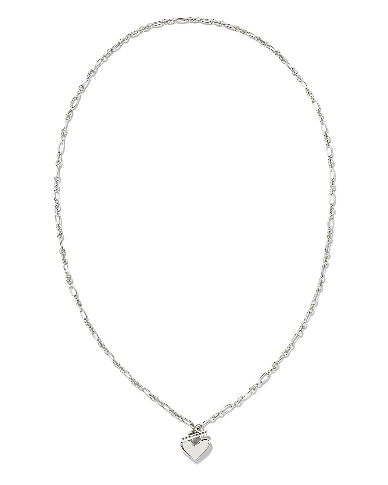 Heart Padlock Pendant Necklace Sterling Silver