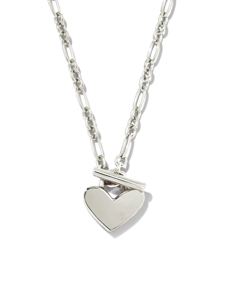 Heart Padlock Pendant Necklace Sterling Silver