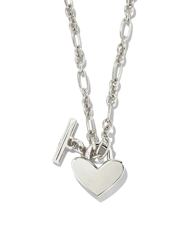 Heart Padlock Pendant Necklace Sterling Silver