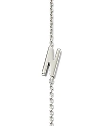 Letter N Inline Initial Necklace in Sterling Silver