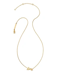 Love Script 18k Gold Vermeil Pendant Necklace in White Sapphire