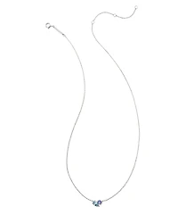 Toi et Moi 14k White Gold Pendant Necklace in Blue Topaz and Tanzanite