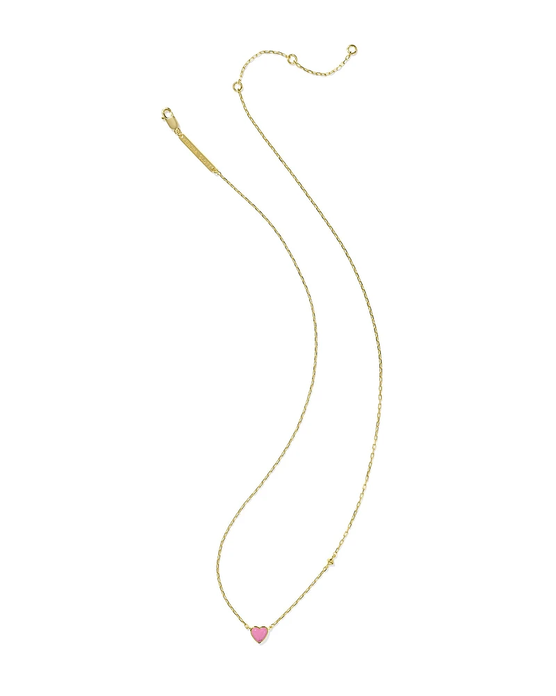 Enamel 18k Gold Vermeil Heart Pendant Necklace