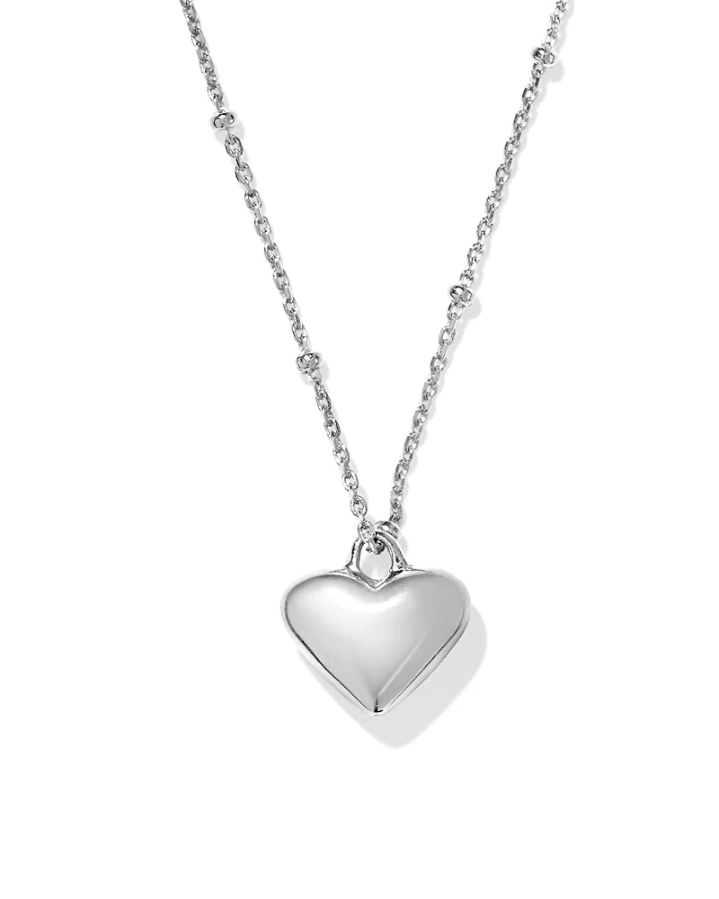 Jasmine Heart Pendant Necklace Sterling Silver