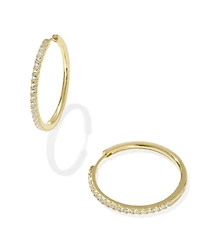Mackenzie Sterling Silver Large Hoop Earrings White Topaz