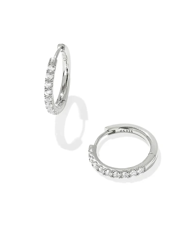 Mackenzie 18k Gold Vermeil Small Hoop Earrings White Topaz