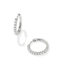 Mackenzie 18k Gold Vermeil Small Hoop Earrings White Topaz